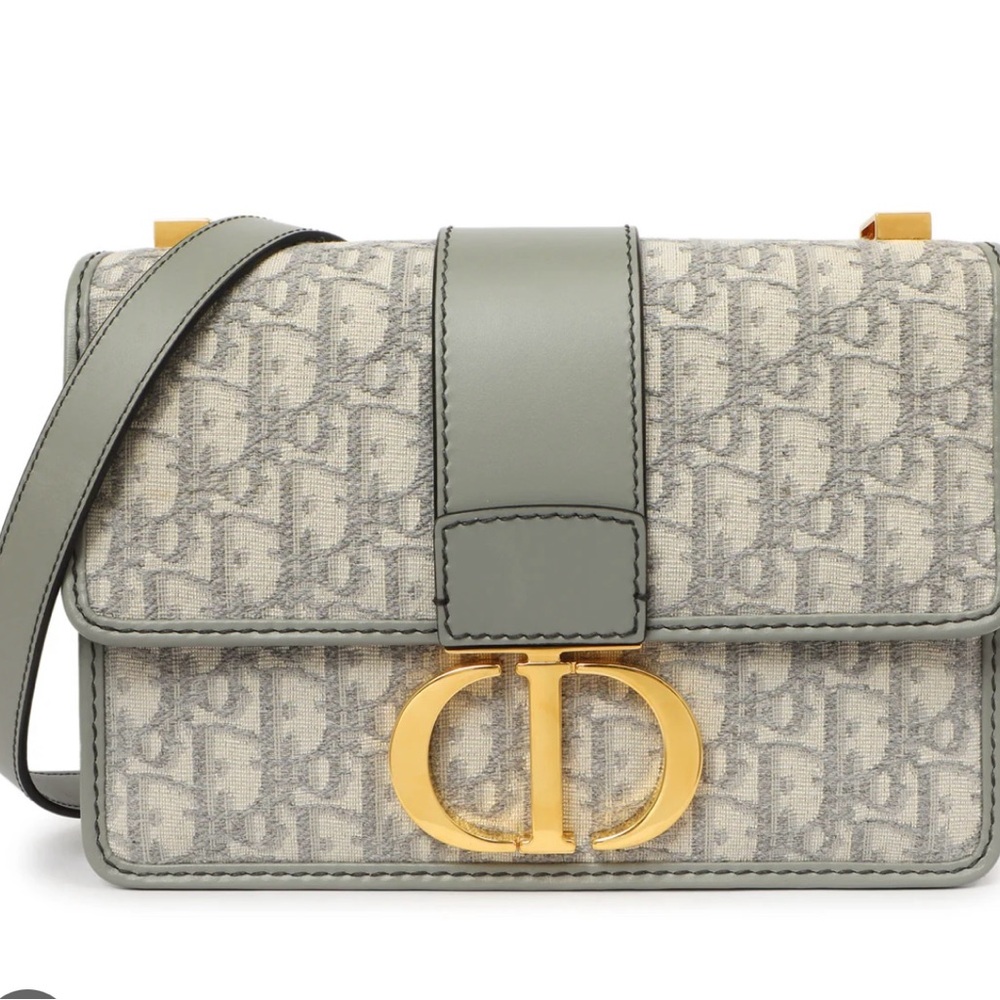 Dior Crossbody Bag in Gray with Gold Accents